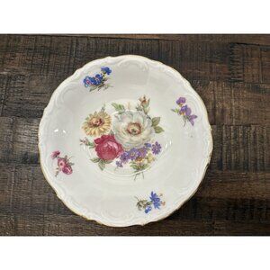 Mitterteich Bavaria Meissen Floral Dessert Plate Gold Trim Germany